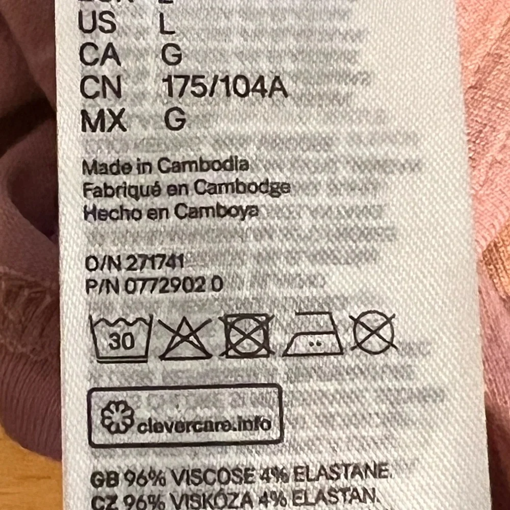 Line New H&M Divided Soft Pink Long Sleeve Top